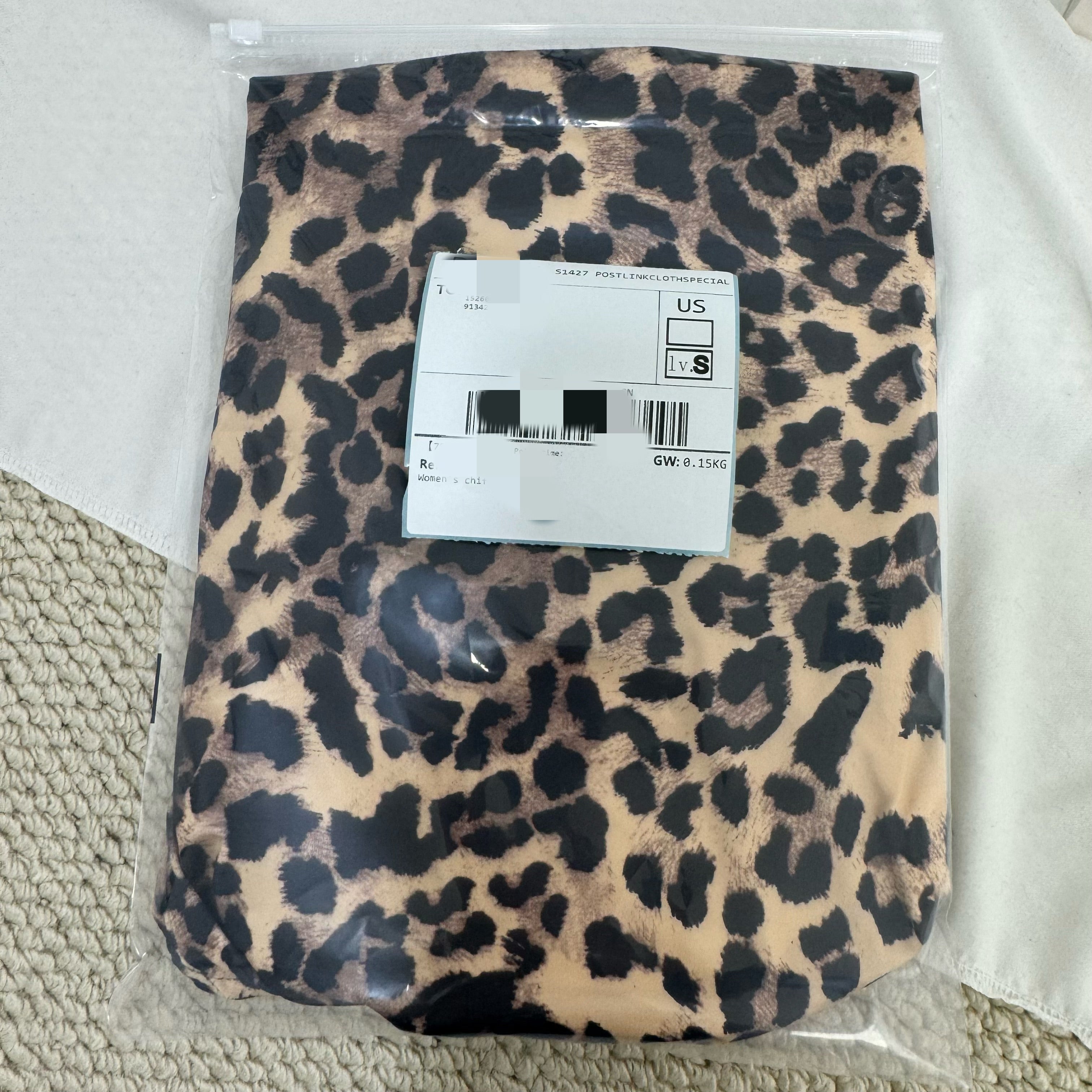 Irregular High-Slit Leopard Print Dress