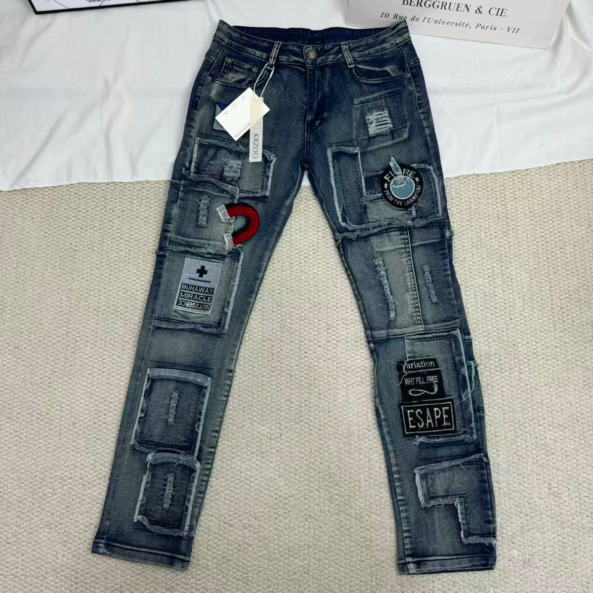 Distressed Vintage-Style Jeans