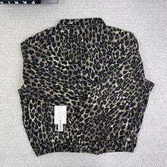 Leopard print collar jacket
