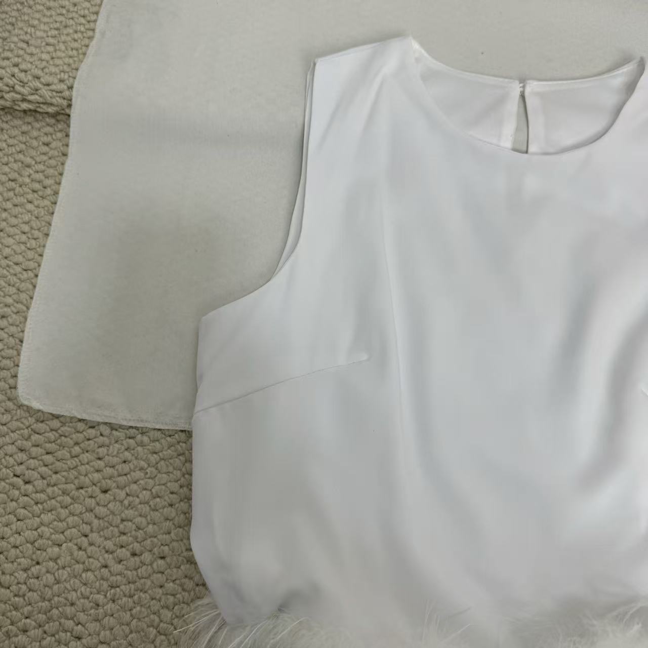 Patchwork Solid Color Crew Neck Top