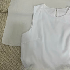 Patchwork Solid Color Crew Neck Top