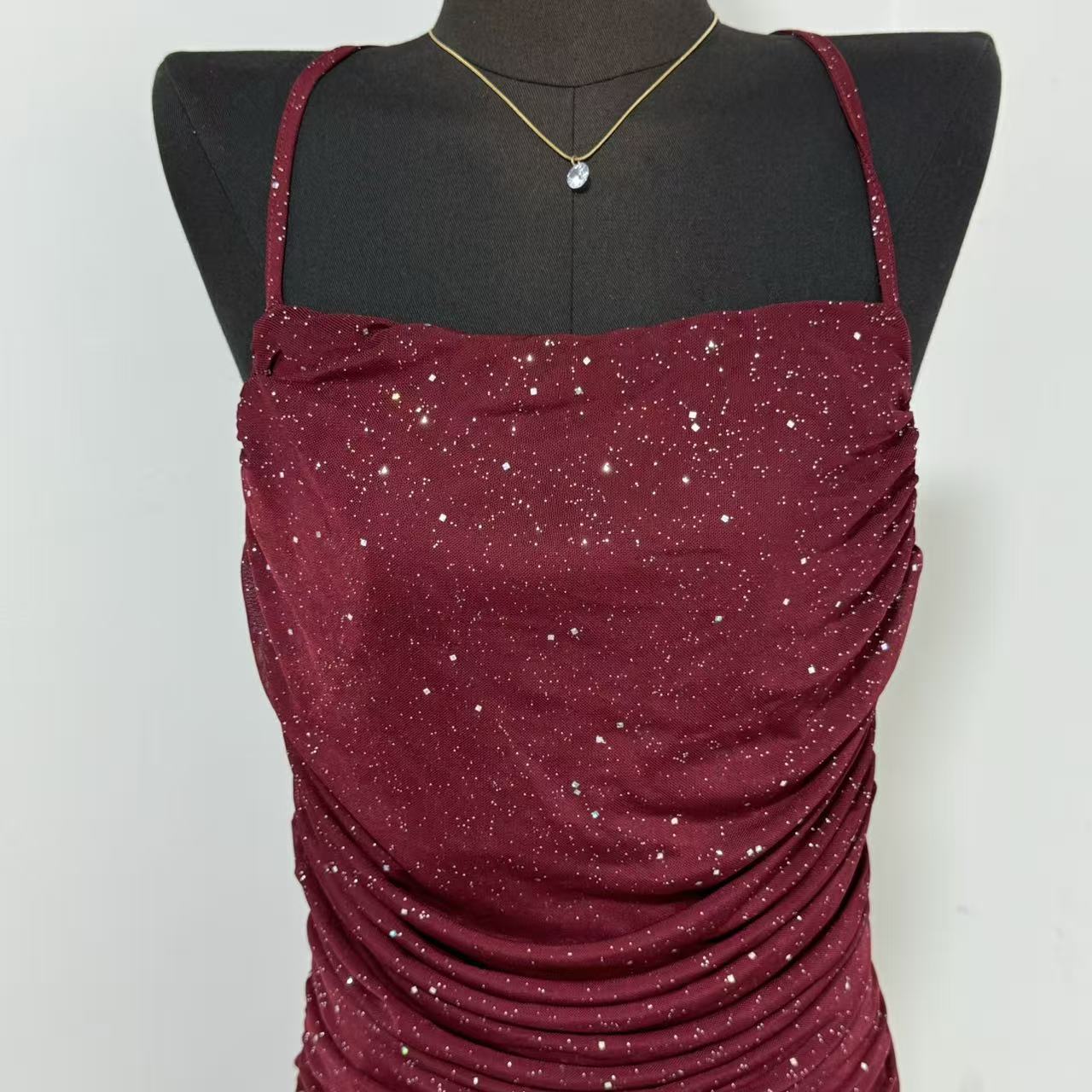 Solid-Color Halter Dress