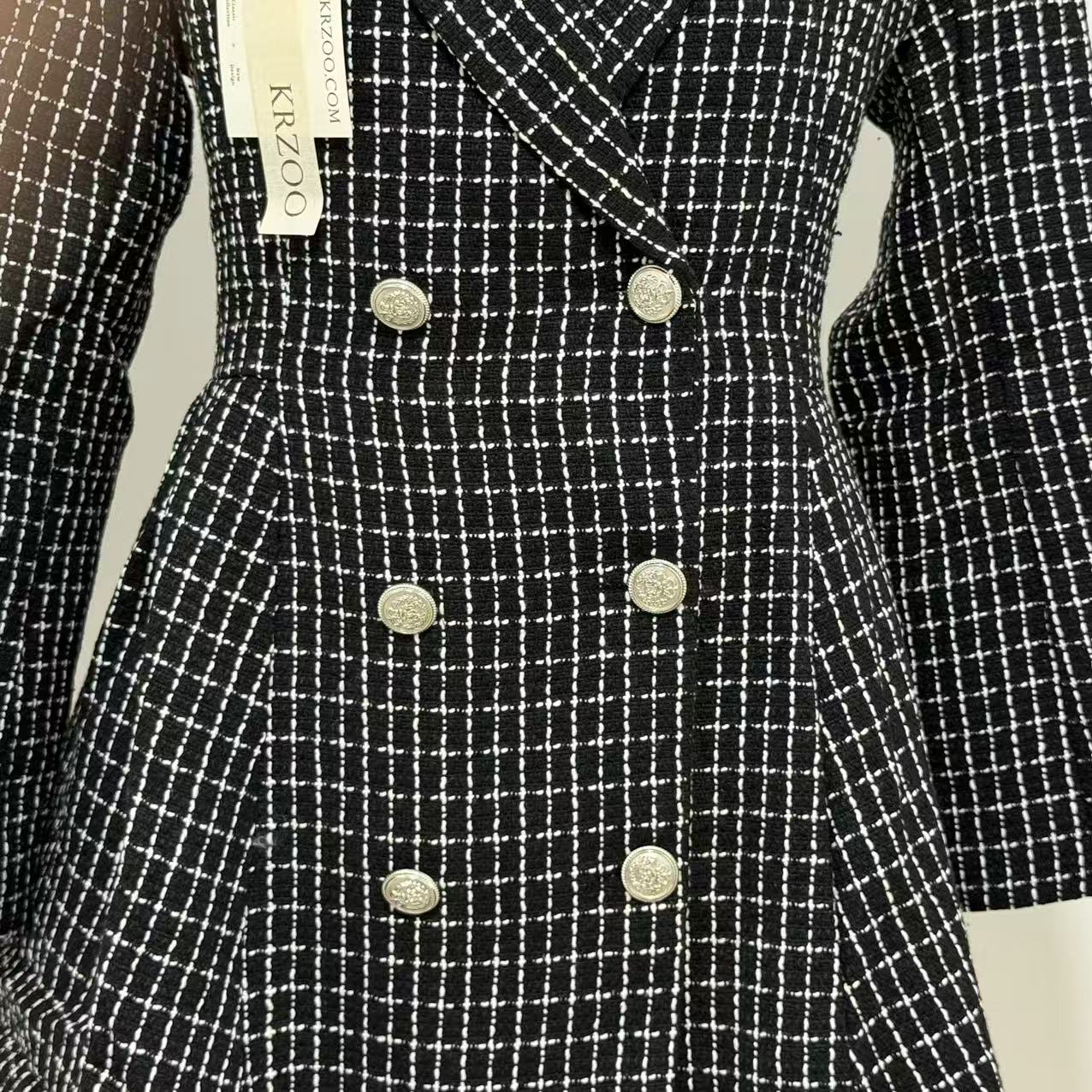 Chanel-Style Double-Breasted Wool Coat