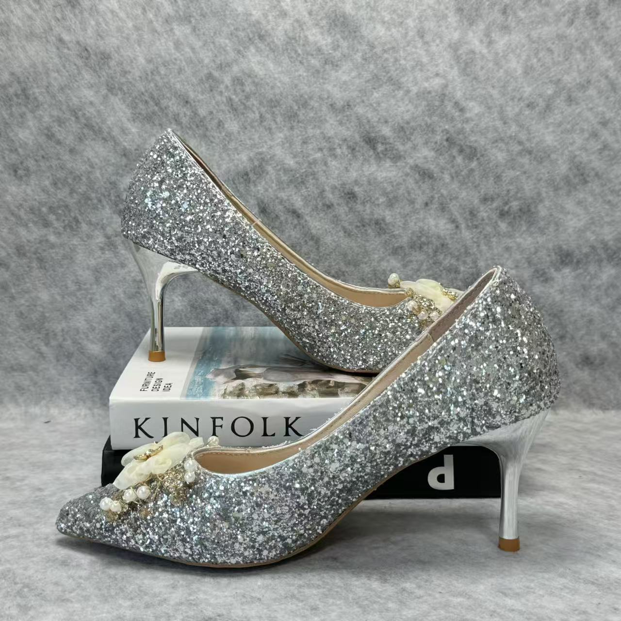 Crystal stiletto heels