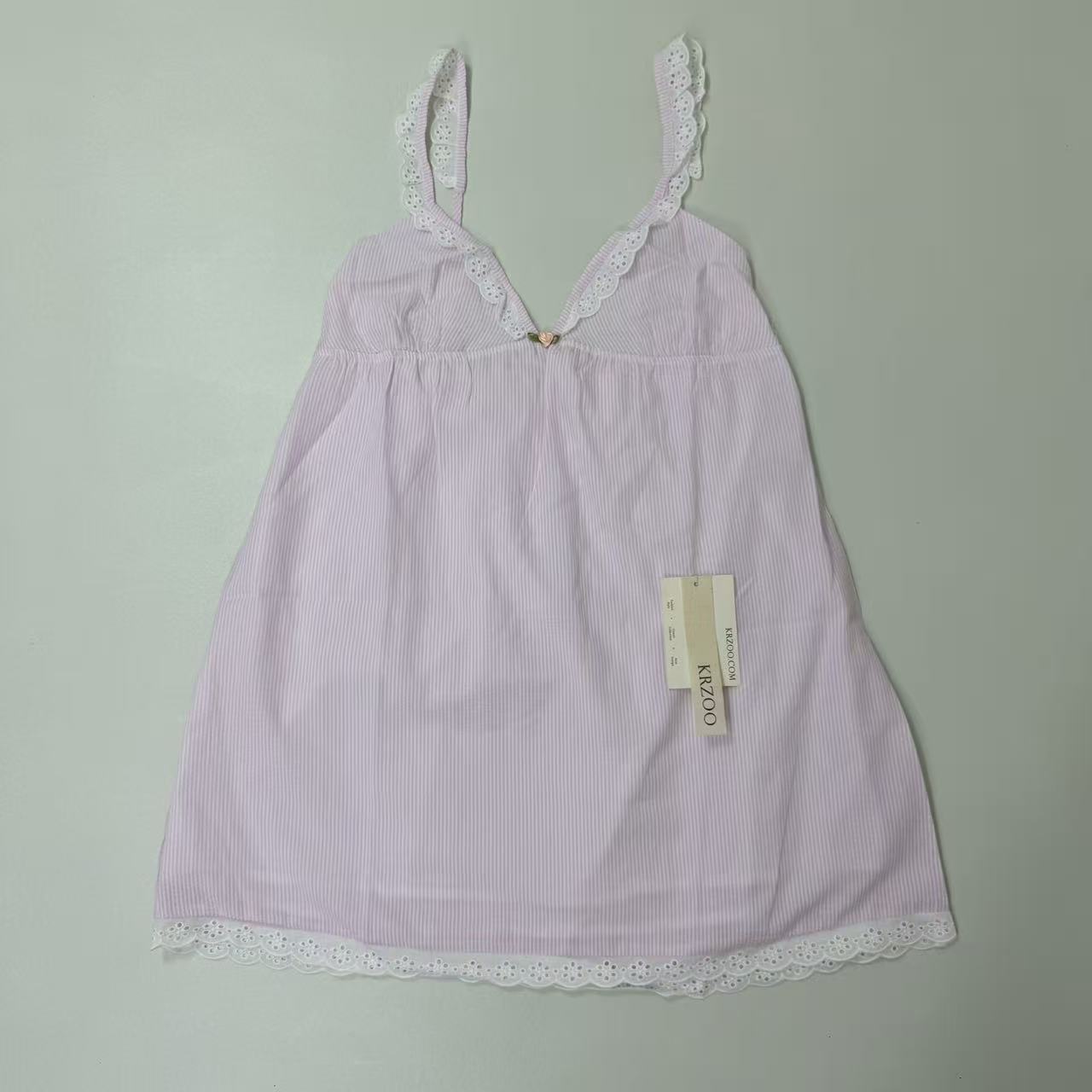 Lace trimmed halter top dress
