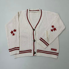 Knitted single-button pullover sweater