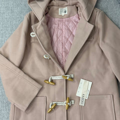 Solid-color double-buttoned woolen coat