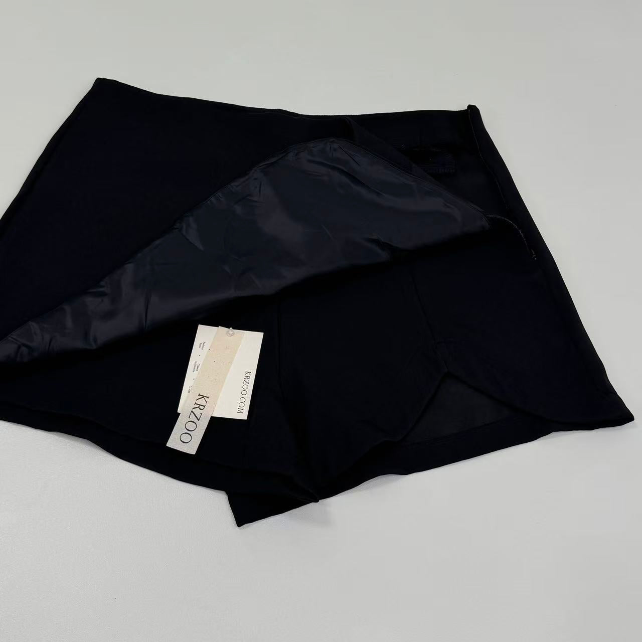 Irregular half-length wrap-around short skirt