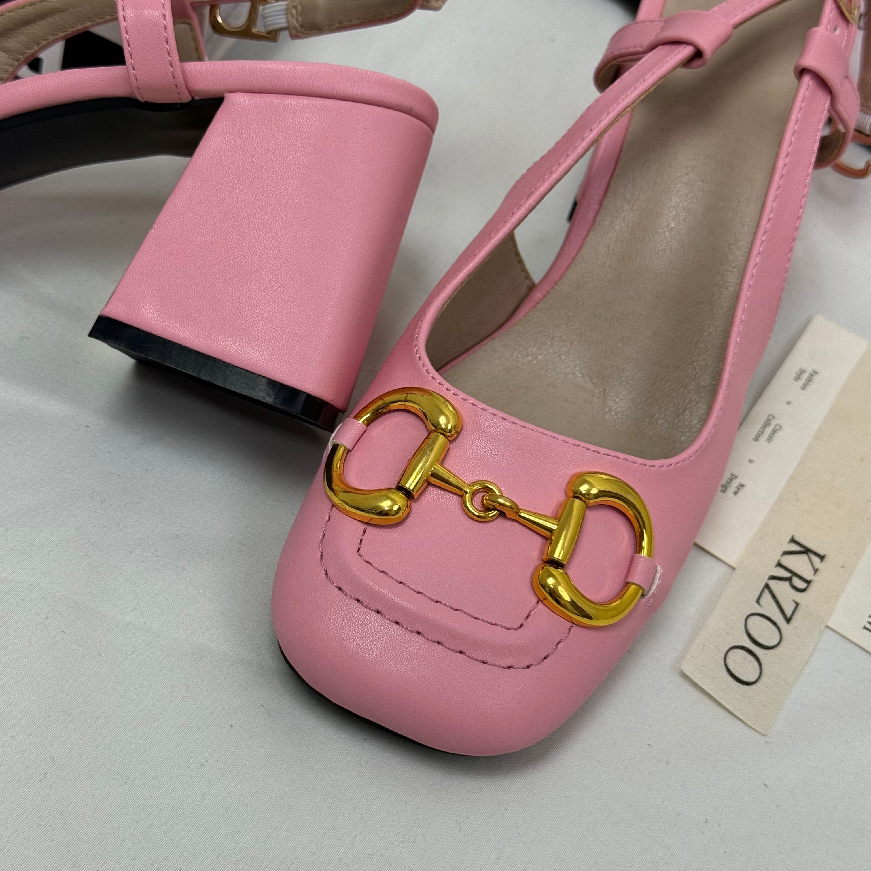 Square-toe retro soft thick-soled leather shoes