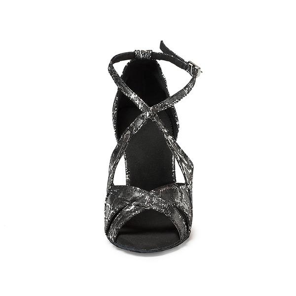 Women's Leatherette Customized Heel Latin Shoes Ballroom Dance Shoes