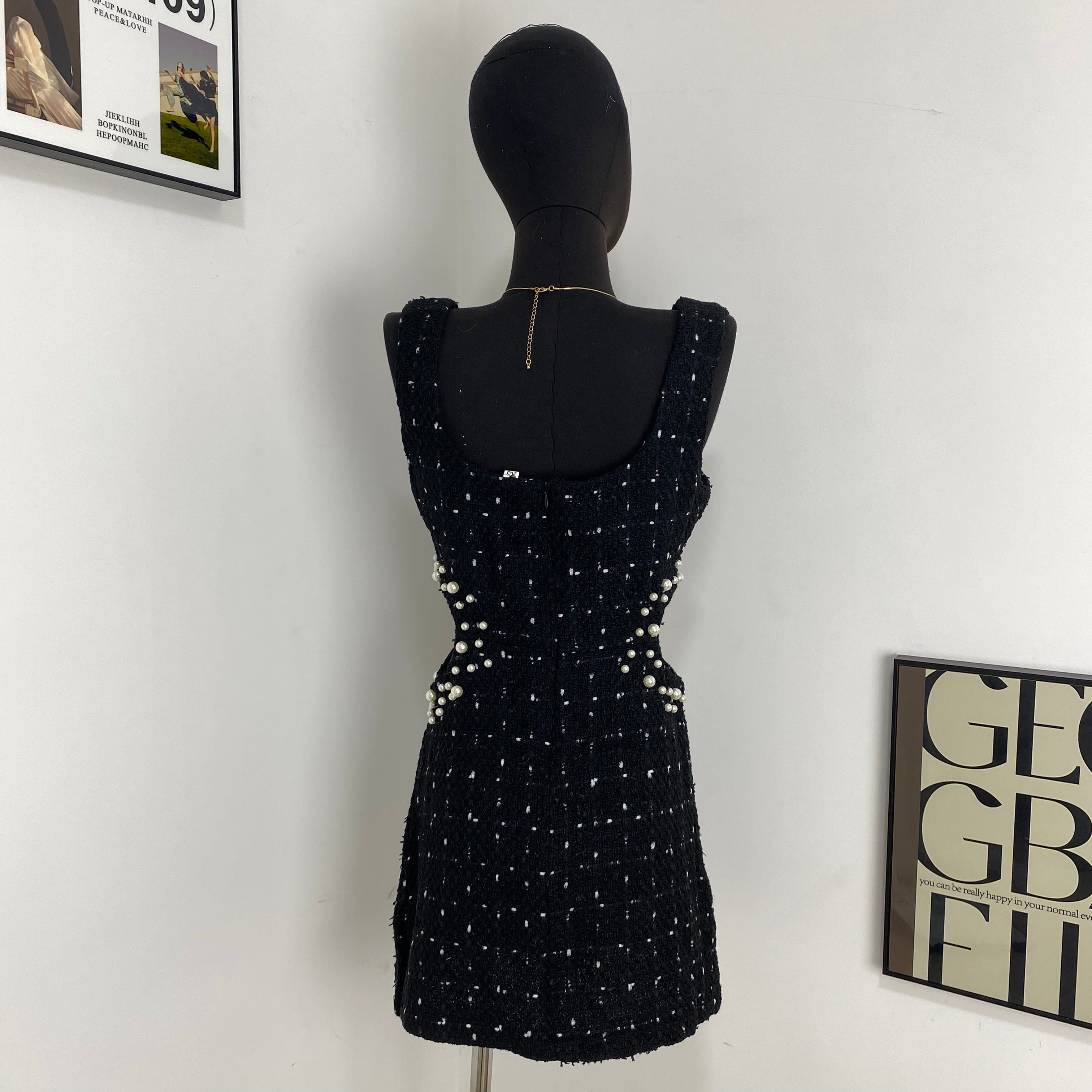 Pearl-Embellished Slip Dress