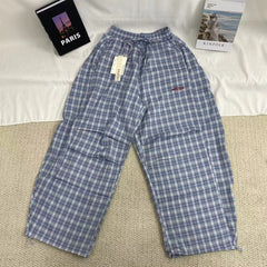 Retro Blue Checkered Pants