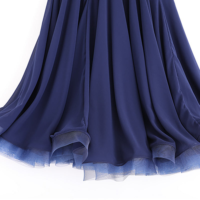 Women's Dark Blue Modern Dance Performance Dress WaltBallroom Dance Dress