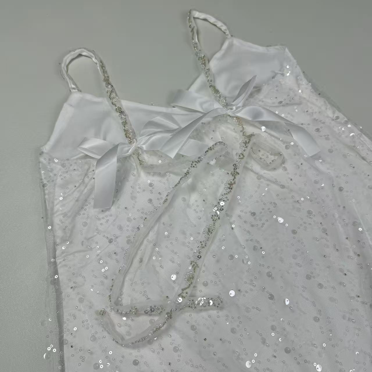 Strap sequined belt cinched A-line dress