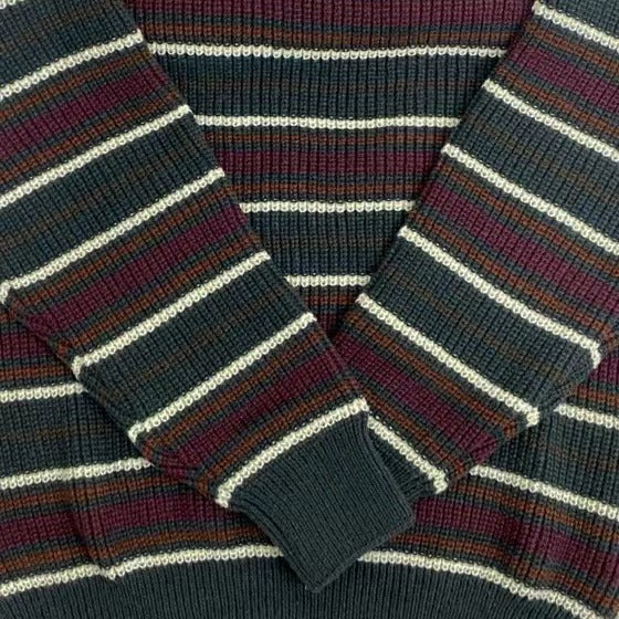Retro Contrast Striped Sweater