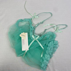 Backless strapless sheer net dress set