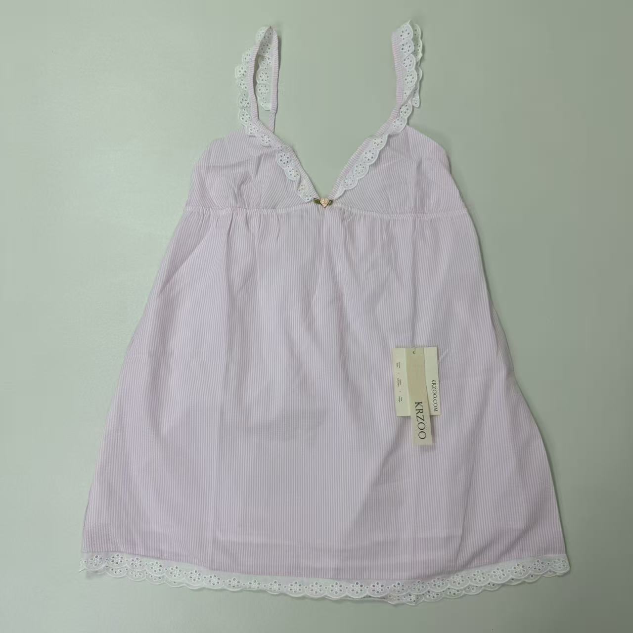 Lace trimmed halter top dress