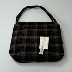 Cashmere checked shoulder bag