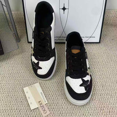 Star low-top sneakers, denim shoes