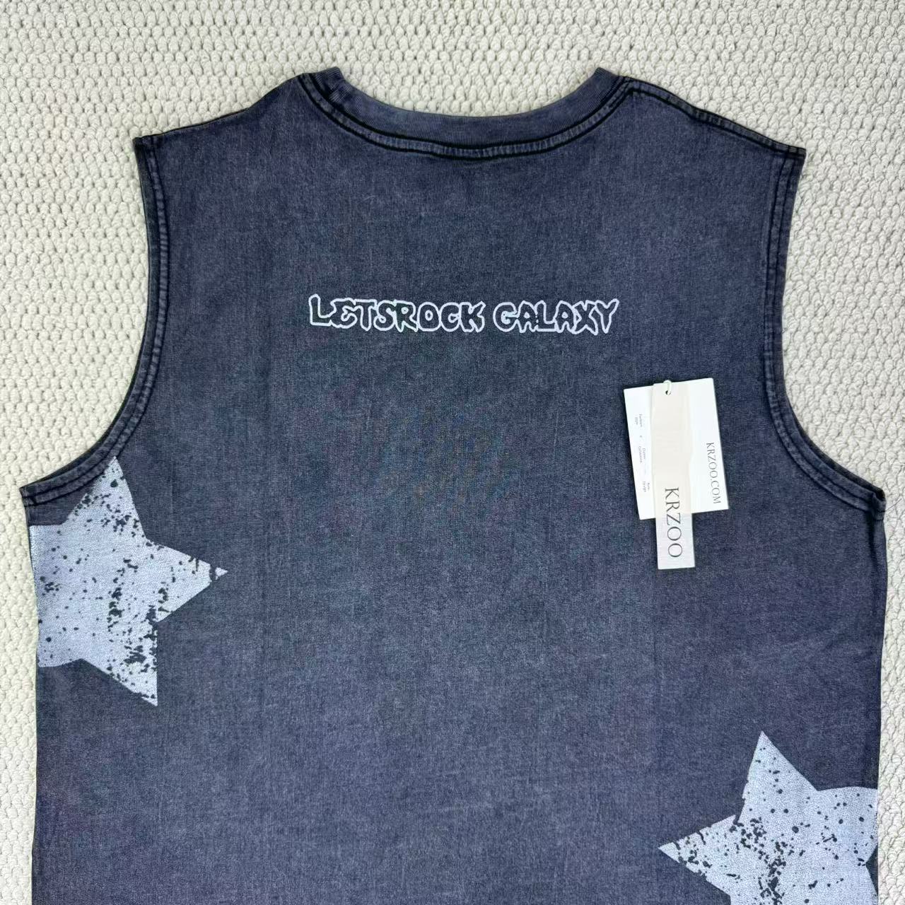 Star-shaped letter printed short-sleeved T-shirt