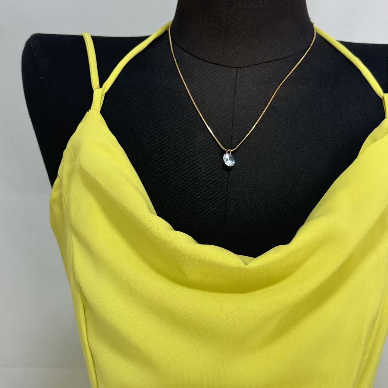 Halter-Neck Backless Mini Skirt