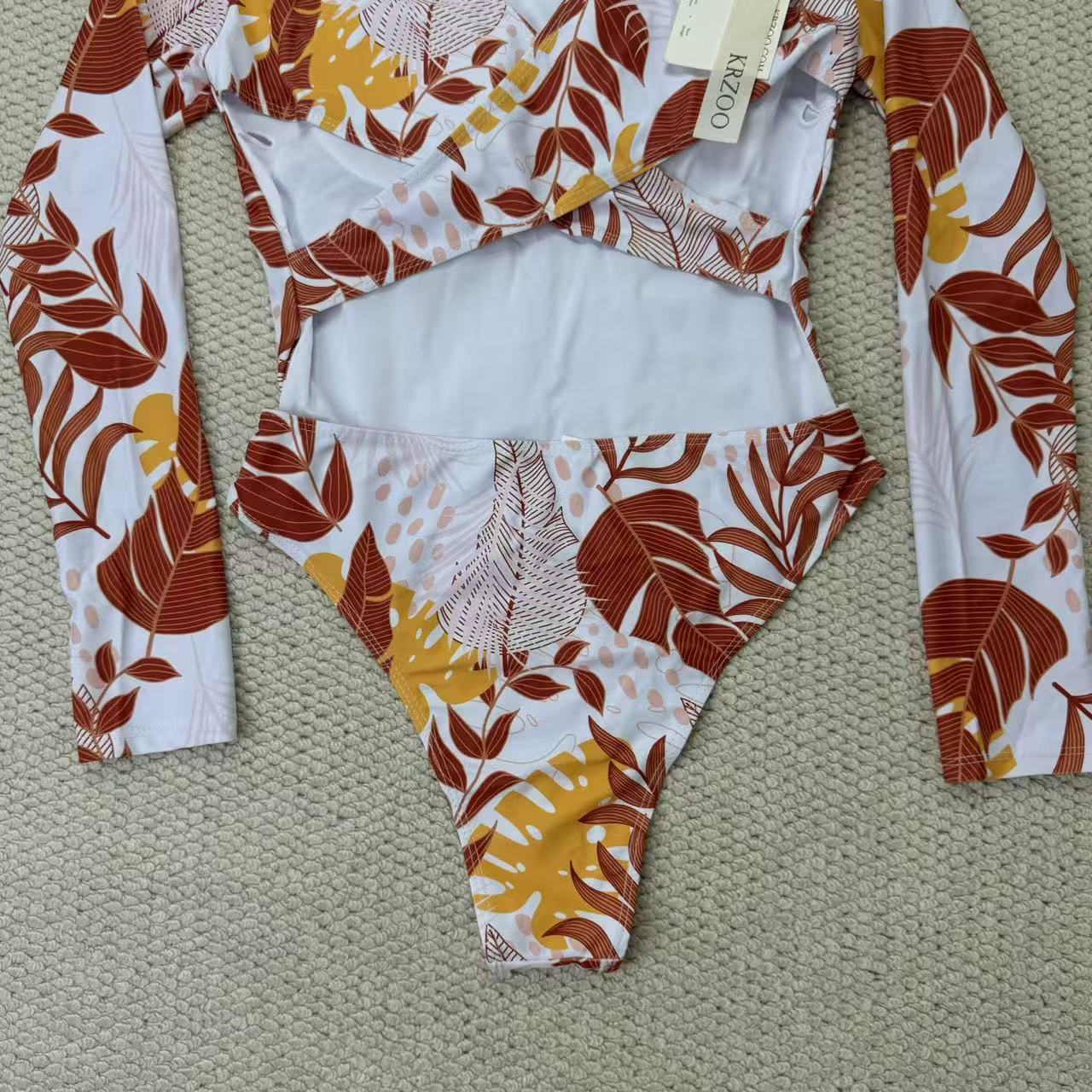 Printed sequin necktie swimming suit set