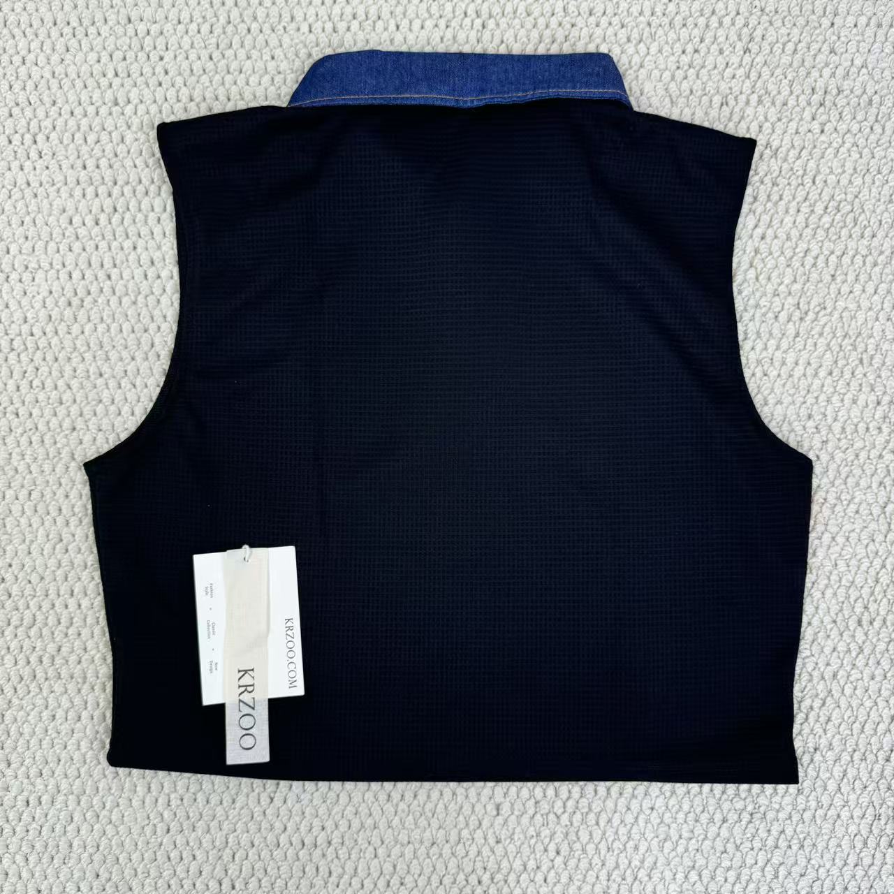 Fake collar waffle shirt