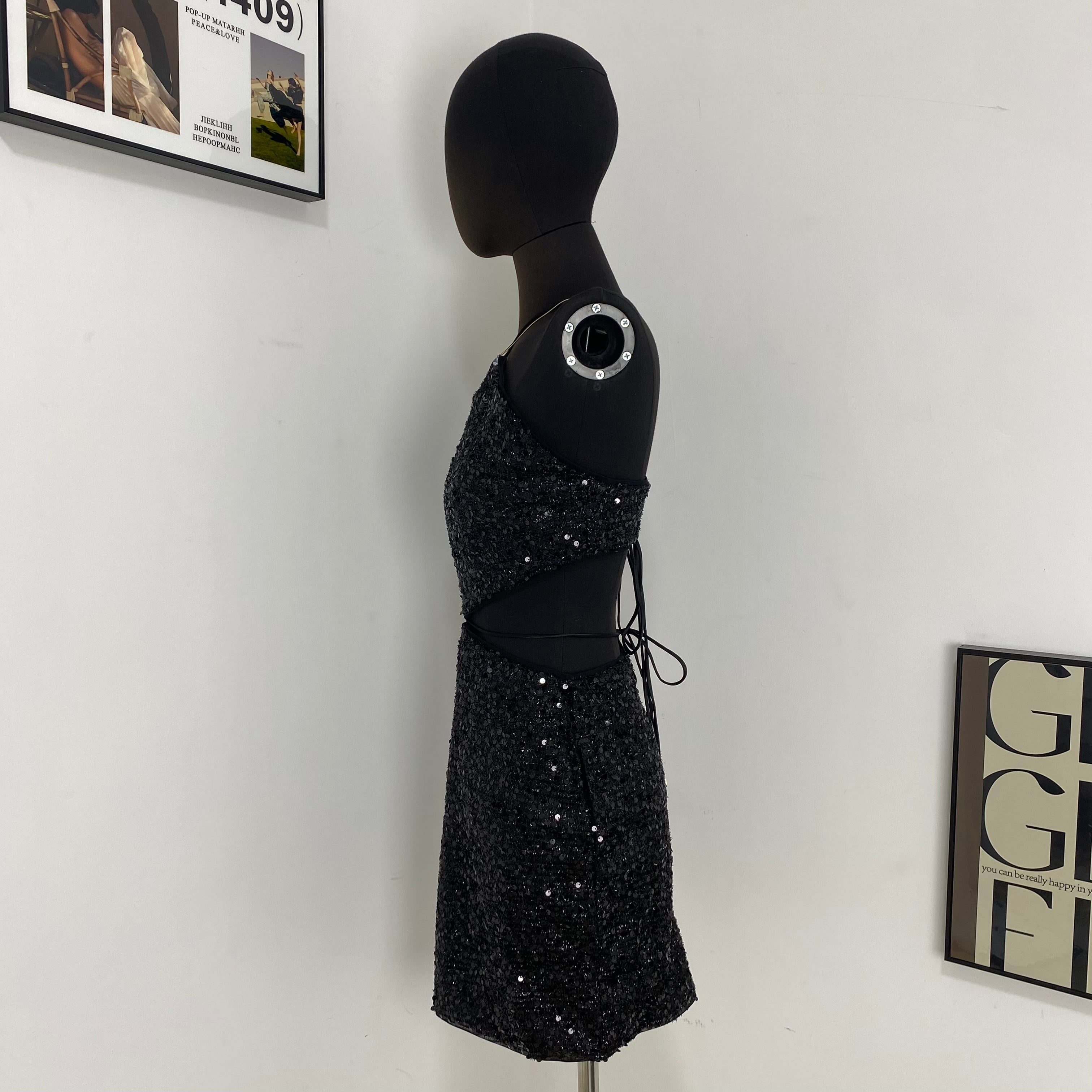 Backless Sequined Dress