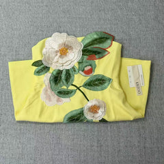 Strapless three-dimensional floral embroidery dress
