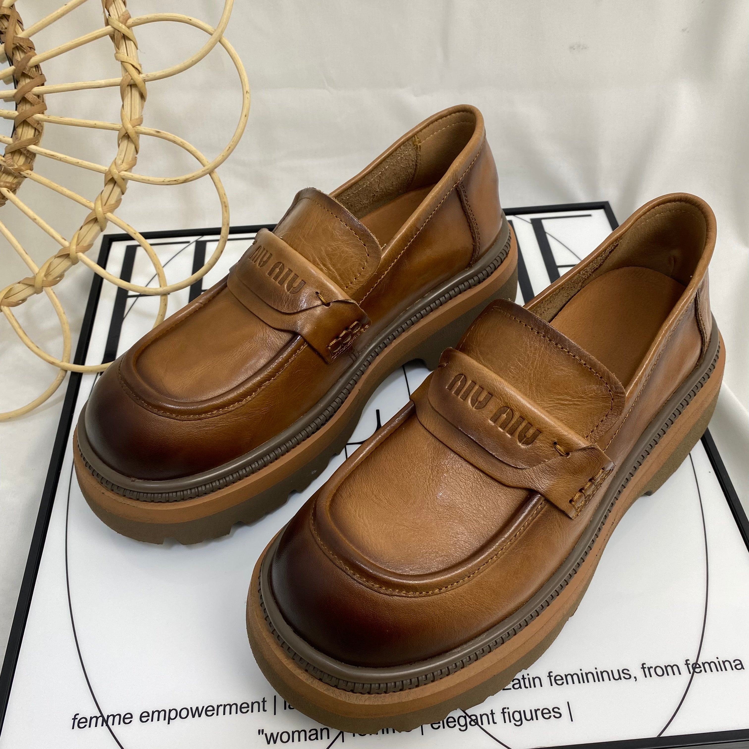 Hand-Scratched Slip-On Loafers
