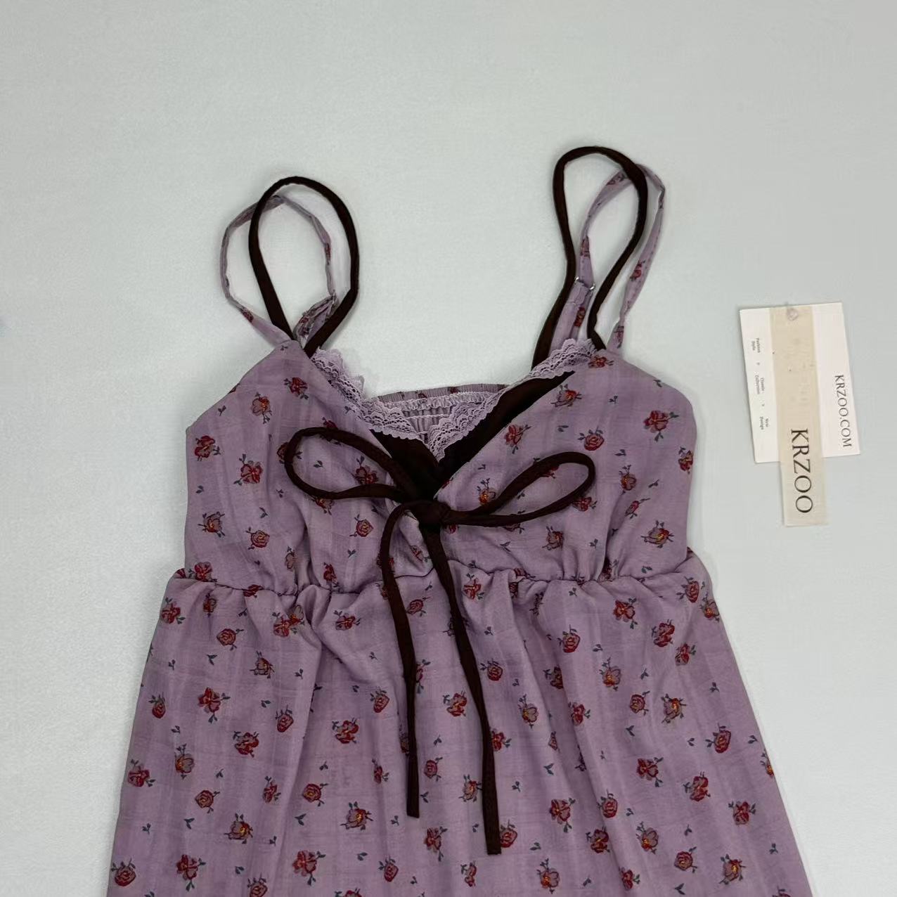 Two-piece v-neck pure-braided tank top
