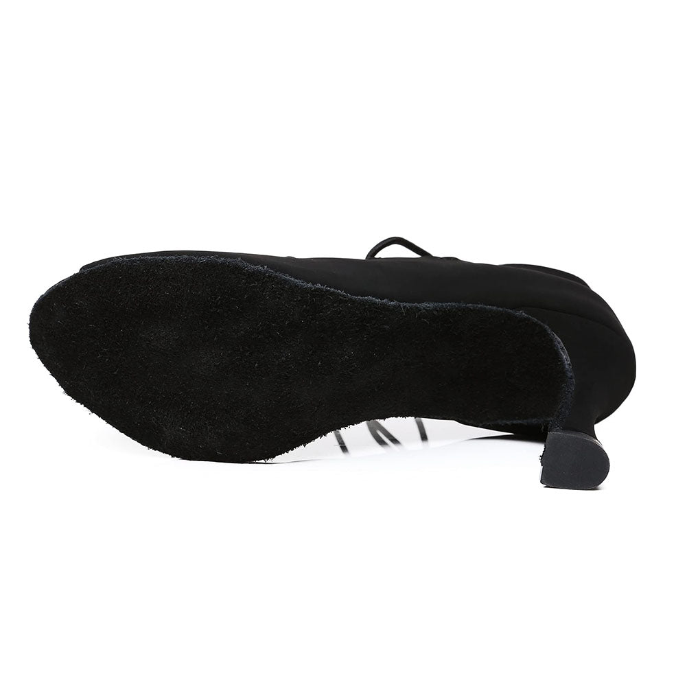 Women's Black Customized Heel Dance Boots Salsa JazDance Shoes