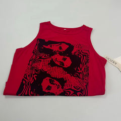 Printed short-sleeved sleeveless vest