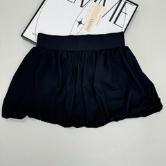 Pom-pom flowered half-length skirt