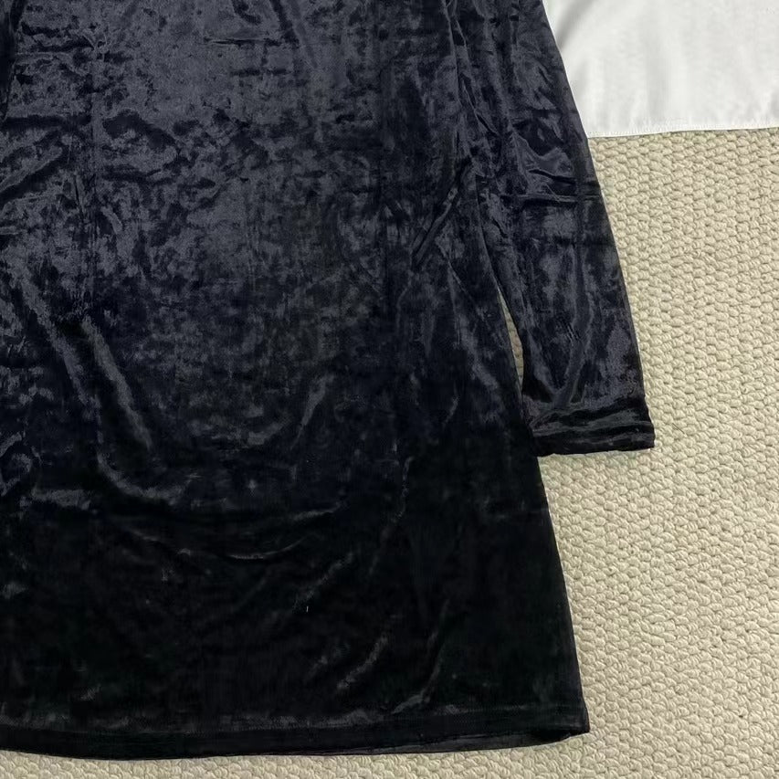 Velvet Dress With Puff Sleeves