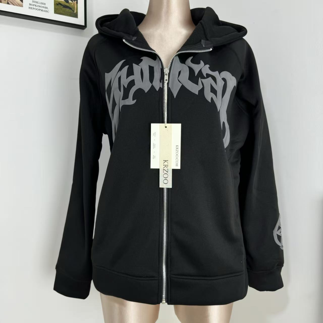 Letter and Star Print Hoodie