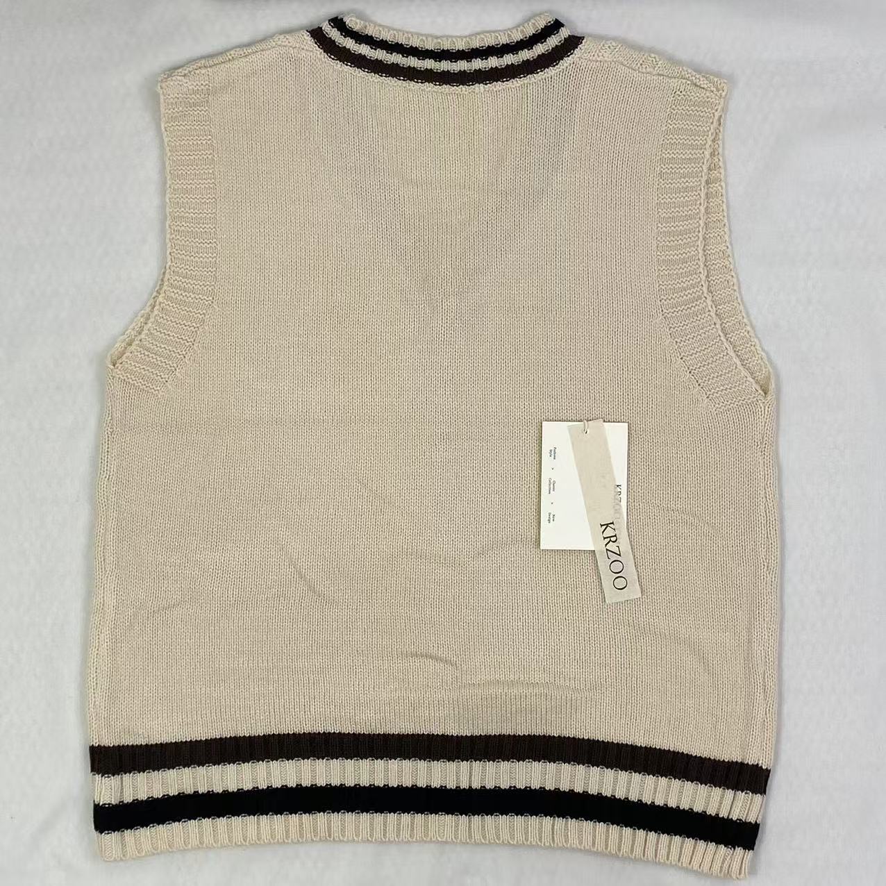 College-style knitted pullover vest