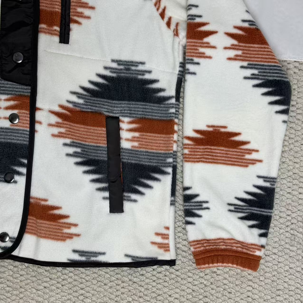 Color-Blocked Lapel Plush Jacket