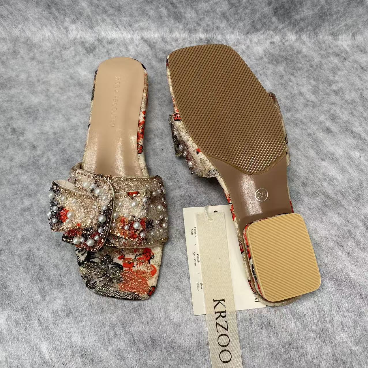 Water droplet loafers with thick heels