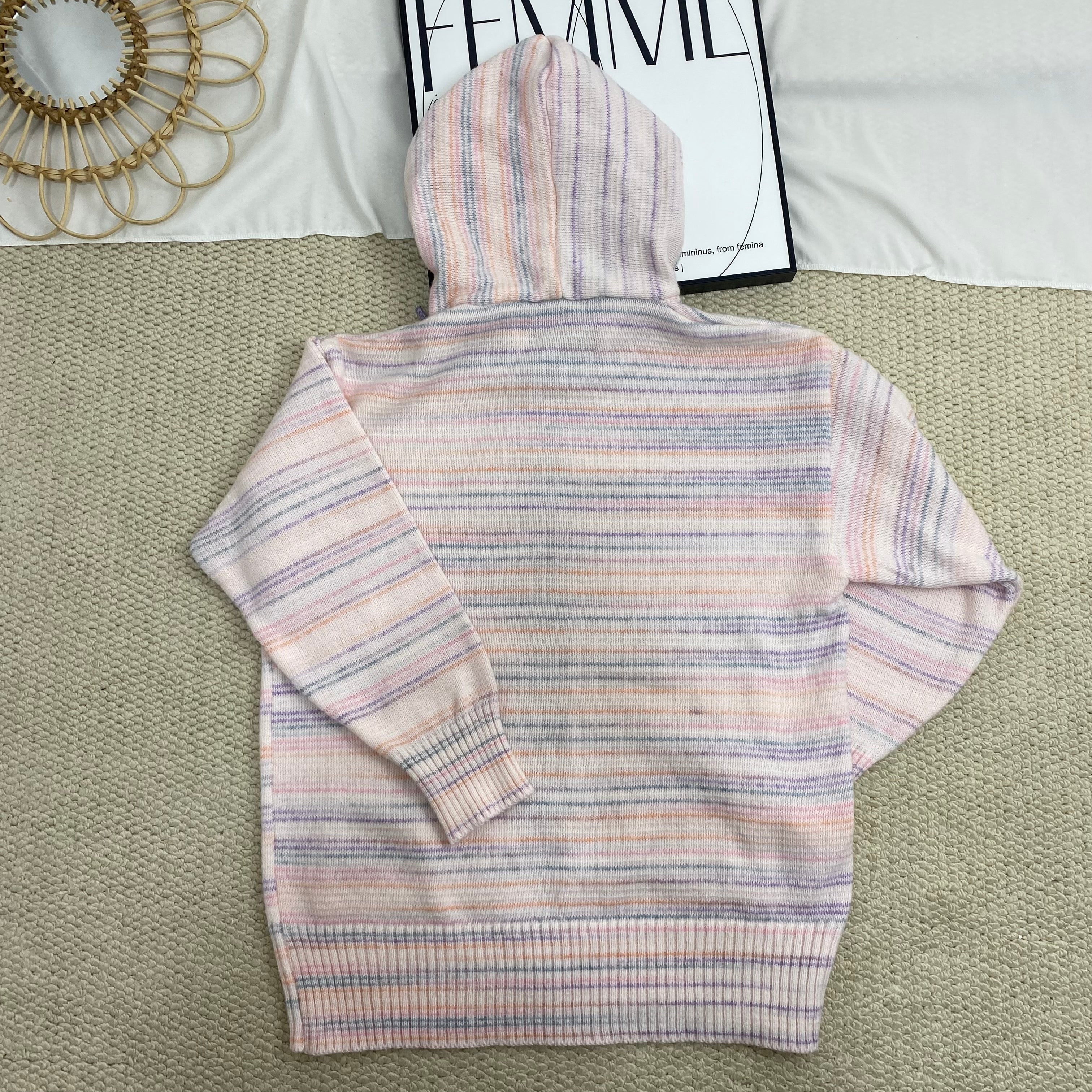 Striped knit cardigan