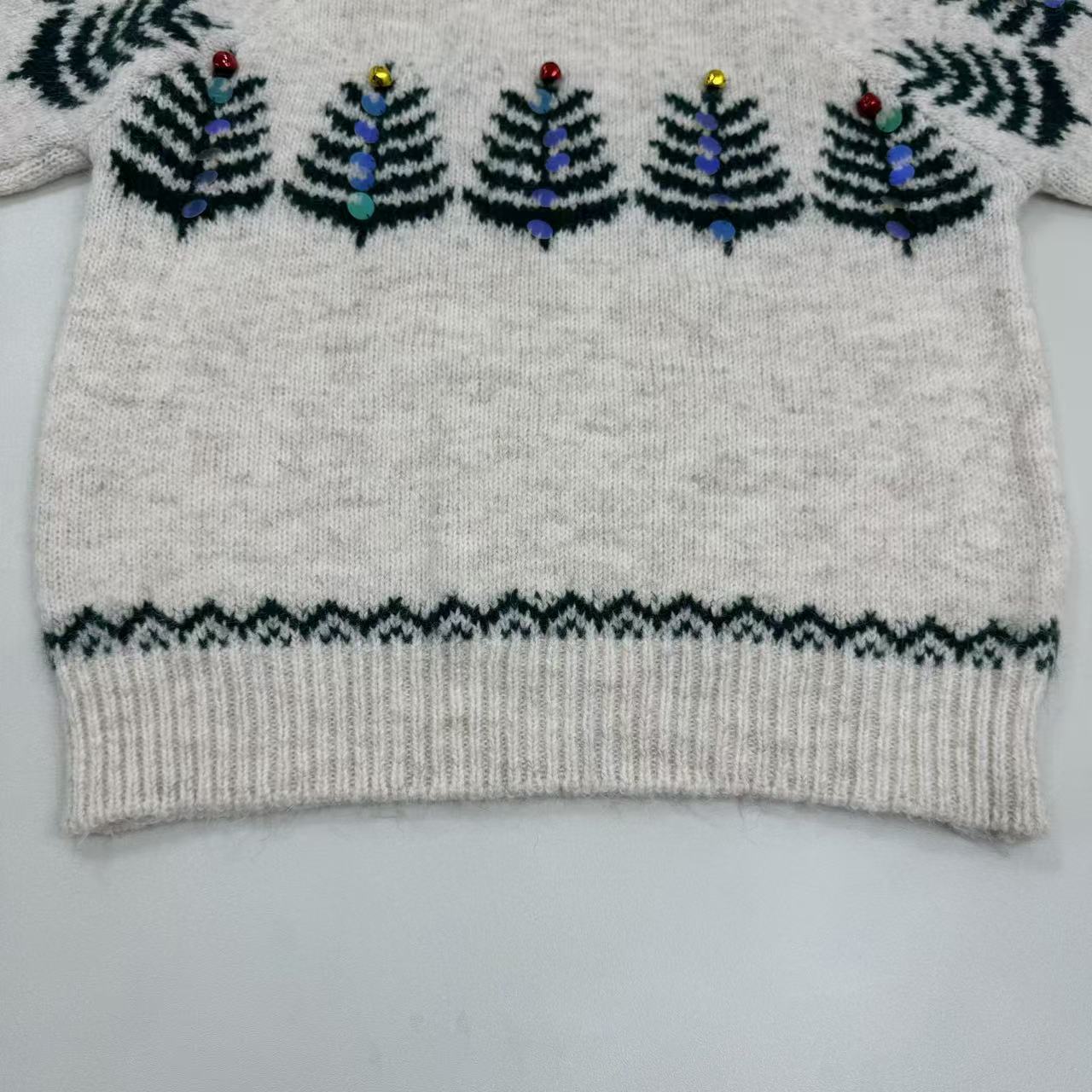 Heavy Industry Christmas Tree Plaid Knitted Sweater