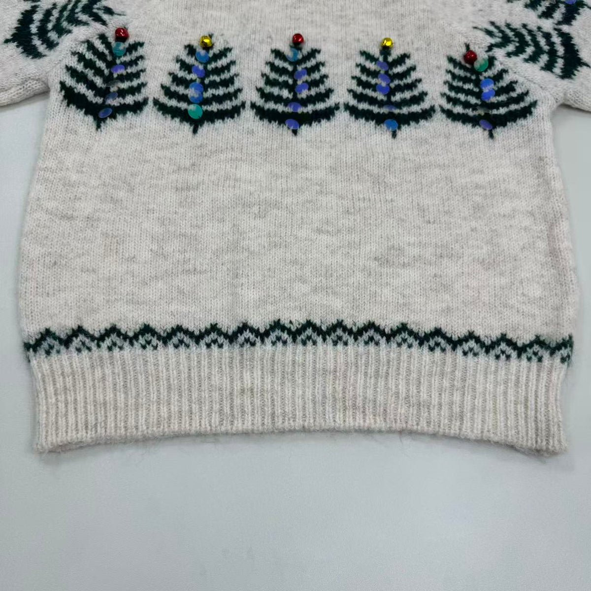 Heavy Industry Christmas Tree Plaid Knitted Sweater