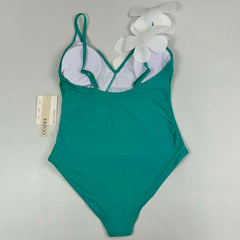 Flower-decorated swimming suit set