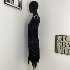 Strappy Sequined Evening Gown