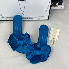 Bows and straps platform low-heeled shoes