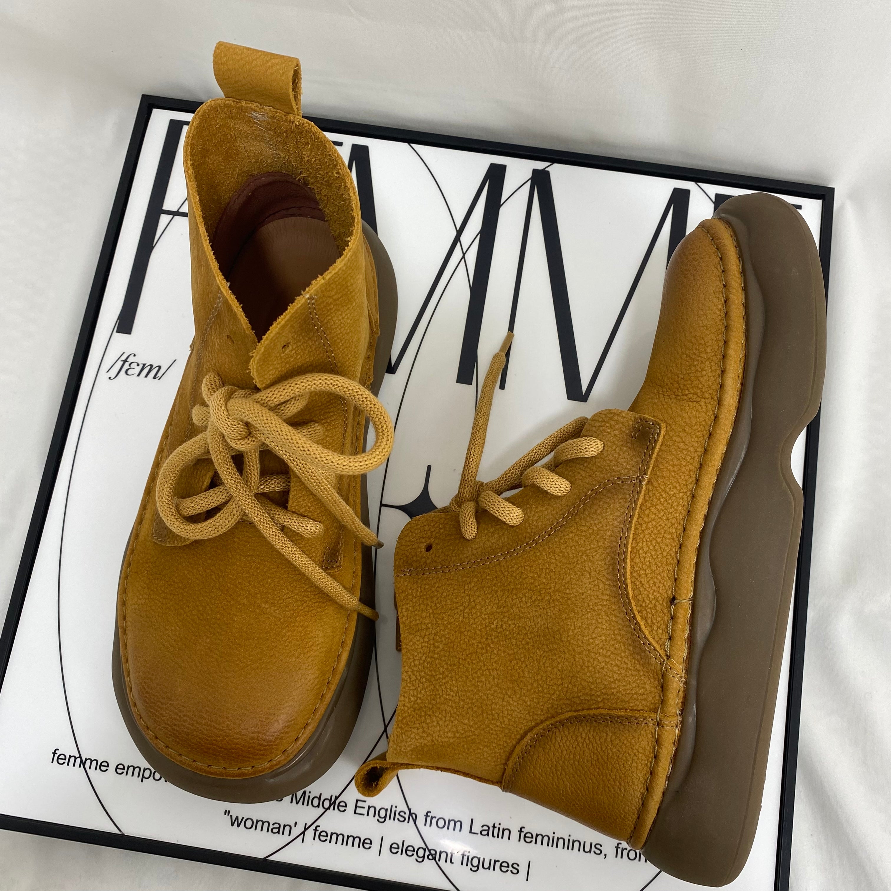 Top-Grain Cowhide Ankle Boots