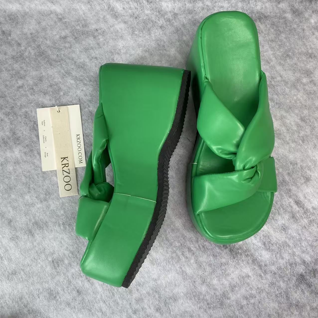 Outerwear with thick soles and high heels