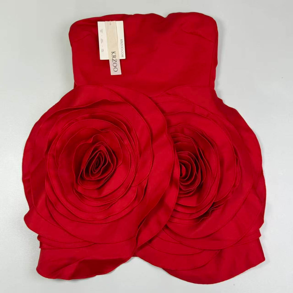 Strapless 3D three-dimensional floral dress