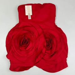 Strapless 3D three-dimensional floral dress