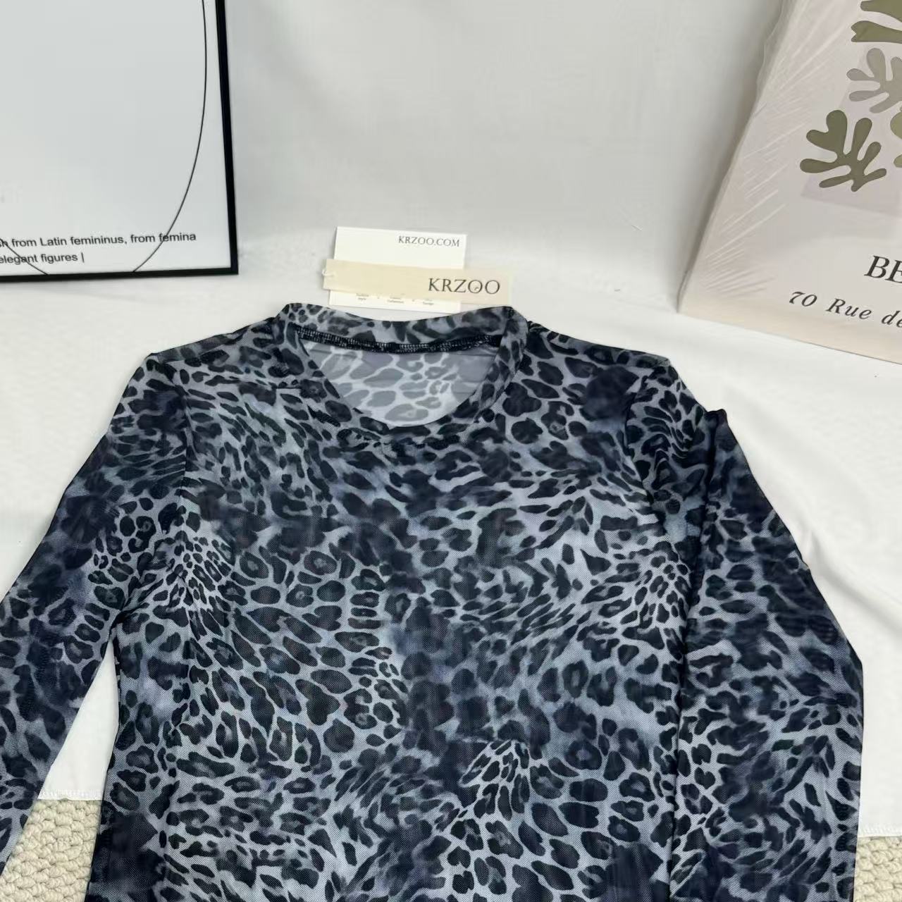 Mesh Leopard Print T-Shirt